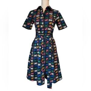 BODEN WOMENS LONDN FLAG COLORFULA-LINE DRESS SIZE 4